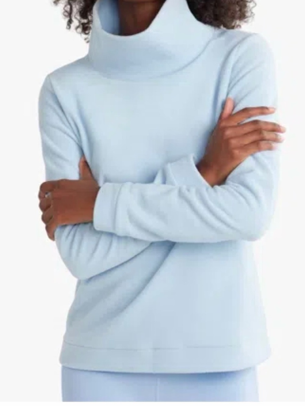 DUDLEY STEPHENS PARK SLOPE TURTLENECK SWEATER IN ICE BLUE